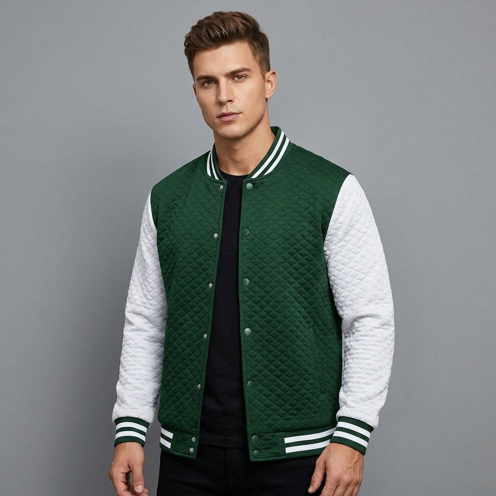 Men’s Lightweight Varsity Jacket – Casual Bomber Coat
