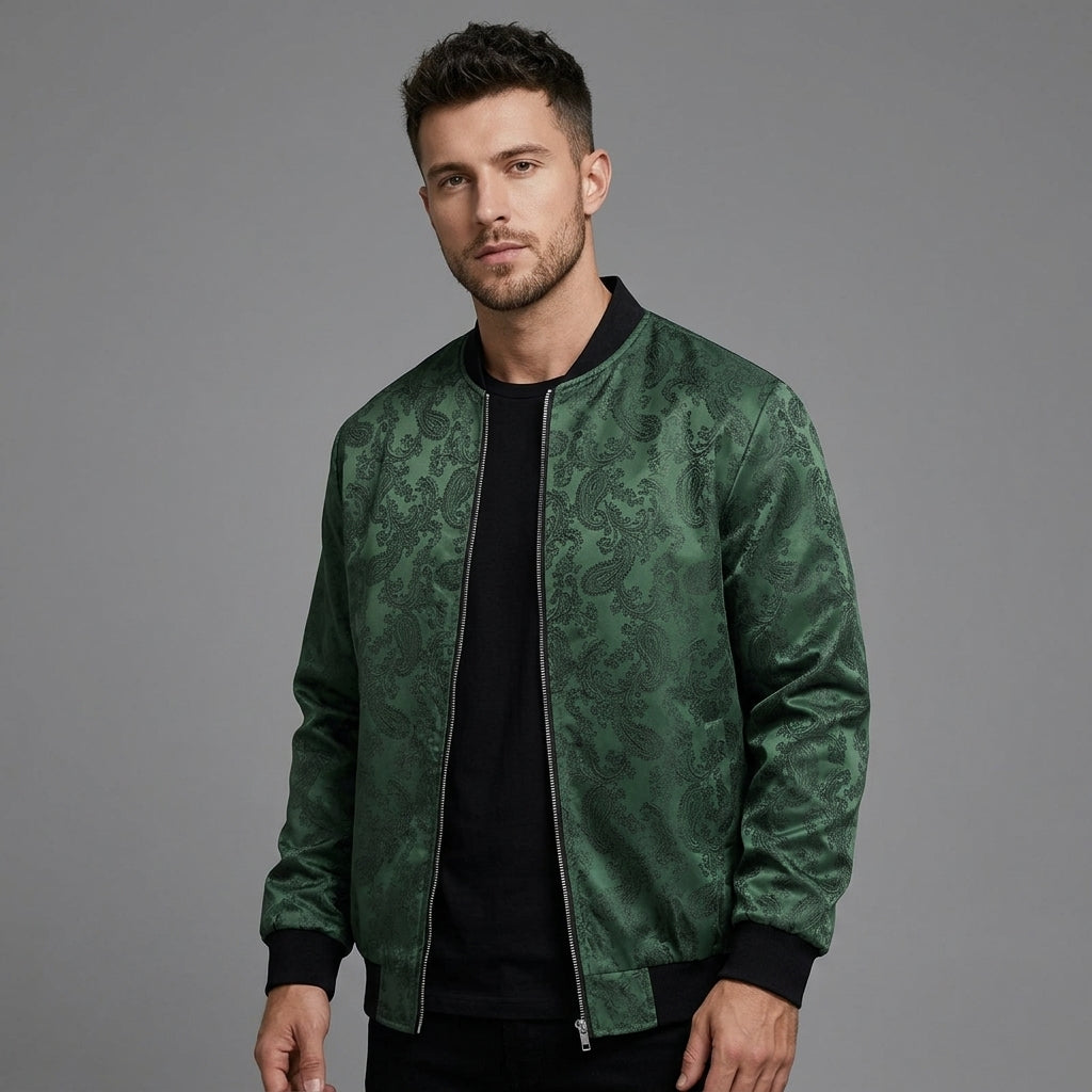 Men's Lightweight Bomber Jacket Long Sleeve Zip Up Windbreaker