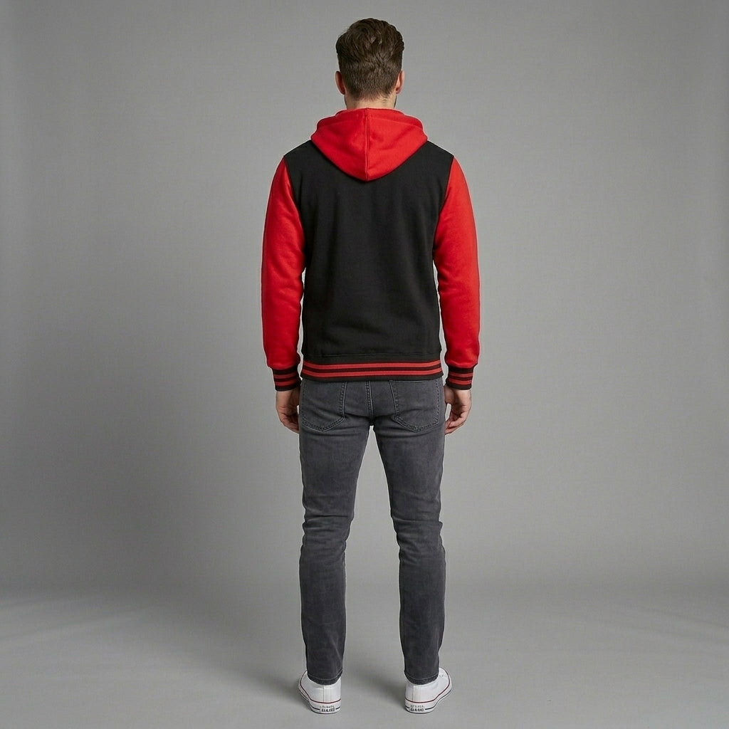 Men’s Hoodie Varsity Jacket – Cotton Baseball Letterman jacket