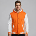 Men’s Hooded Varsity Jacket – Casual Sports Letterman Bomber