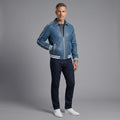 Handmade Blue Sheepskin Leather Varsity Jacket – 90s Retro Letterman