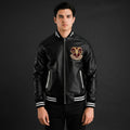 Men’s Pascal Black Leather Varsity Jacket – Streetwear Letterman