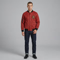 Men’s Red Casual Varsity Jacket – Button Down Long Sleeve Letterman Style