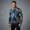 Men’s Slim Fit Wool Bomber Jacket – V-Neck Winter Windbreaker with Canvas Fabric