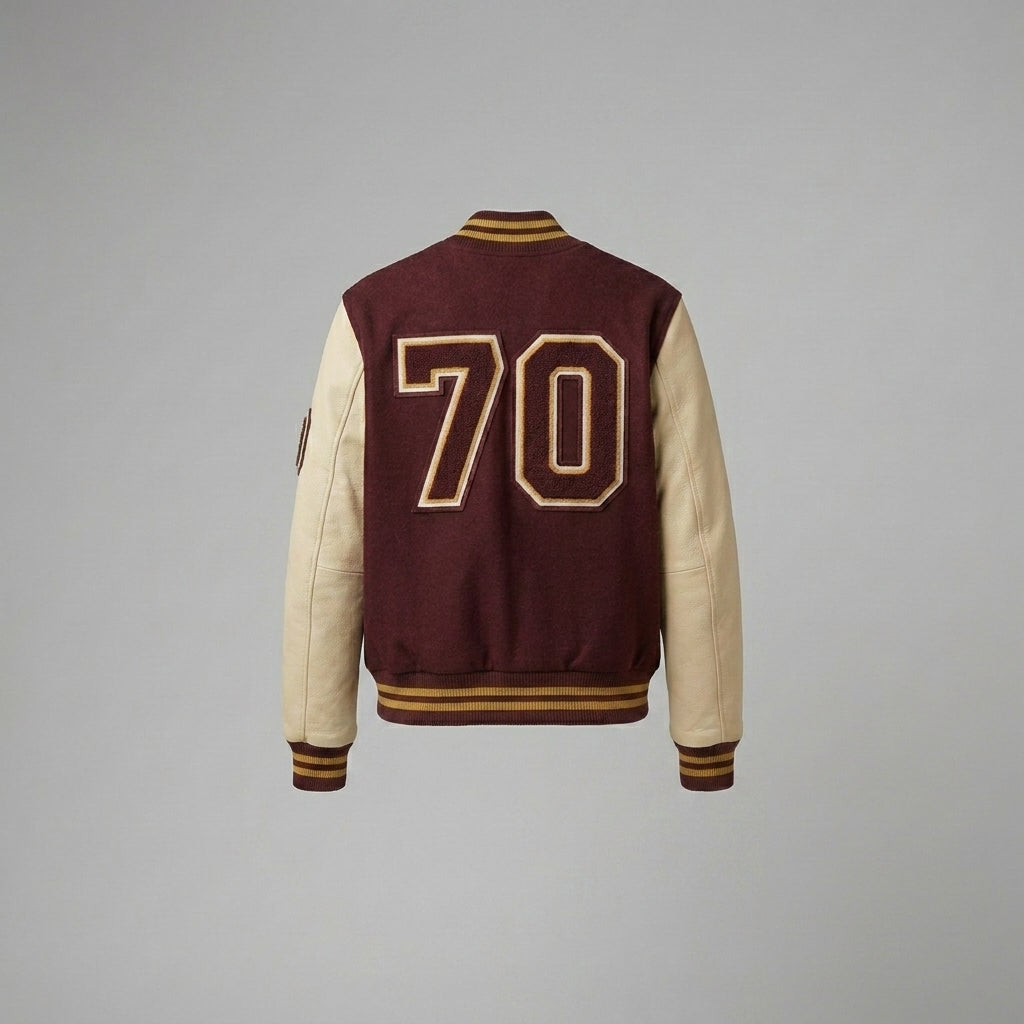 Maroon Cream Classic Varsity Jacket