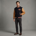Men’s Basketball Champions Varsity Jacket – Navy Wool & Tan Leather
