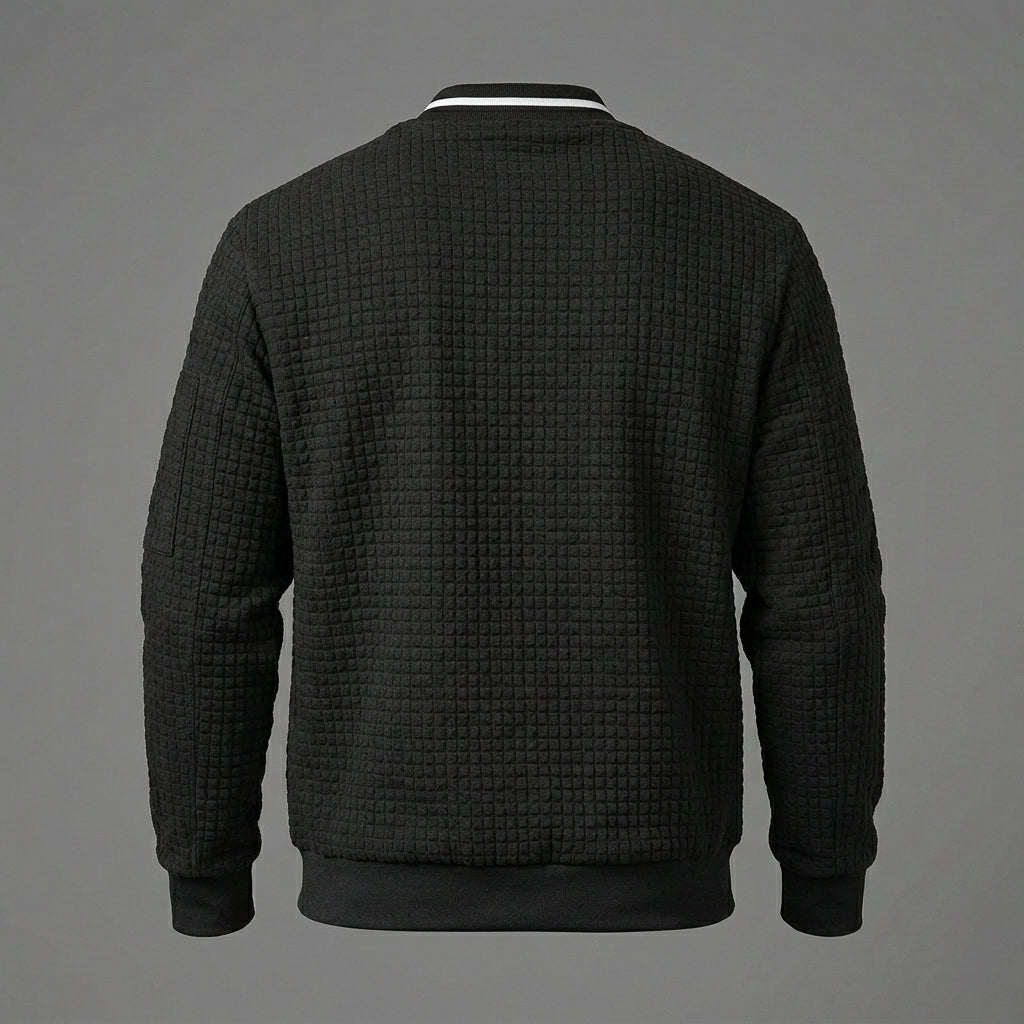 Men’s Black Lightweight Varsity Jacket – Casual Bomber Coat