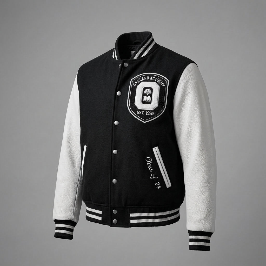 Men’s Casual Varsity Jacket – Regular Fit Letterman Bomber Fleece