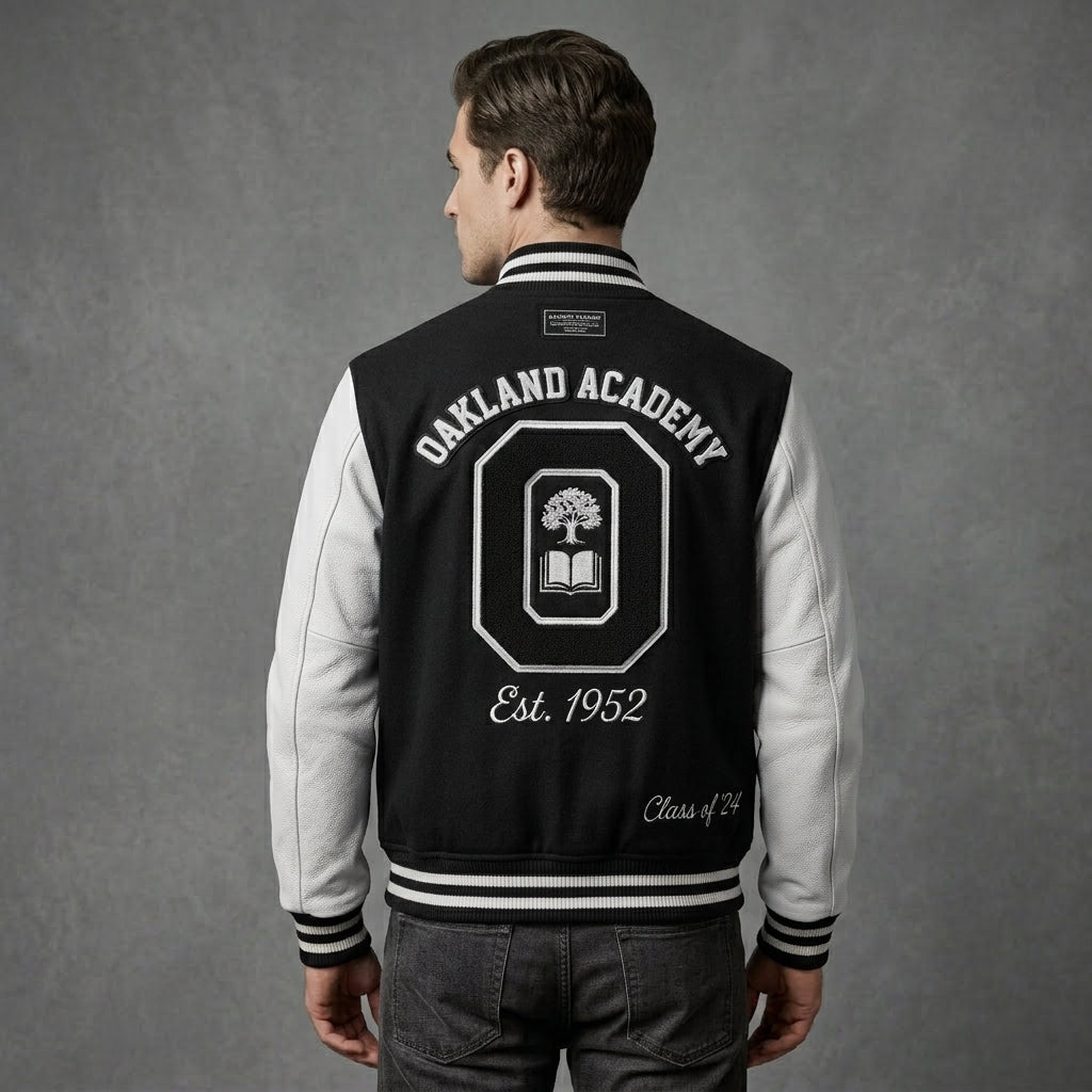 Men’s Casual Varsity Jacket – Regular Fit Letterman Bomber Fleece