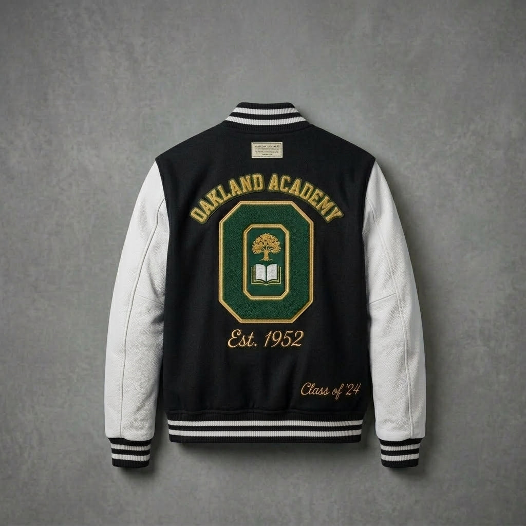 Men’s Casual Varsity Jacket – Regular Fit Letterman Bomber Fleece