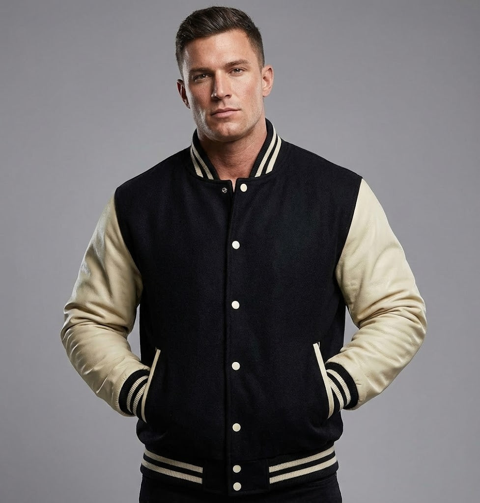 Men’s Classic Wool Leather Varsity Jacket
