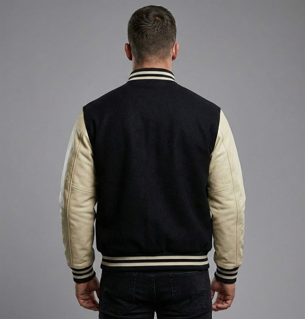 Men’s Classic Wool Leather Varsity Jacket
