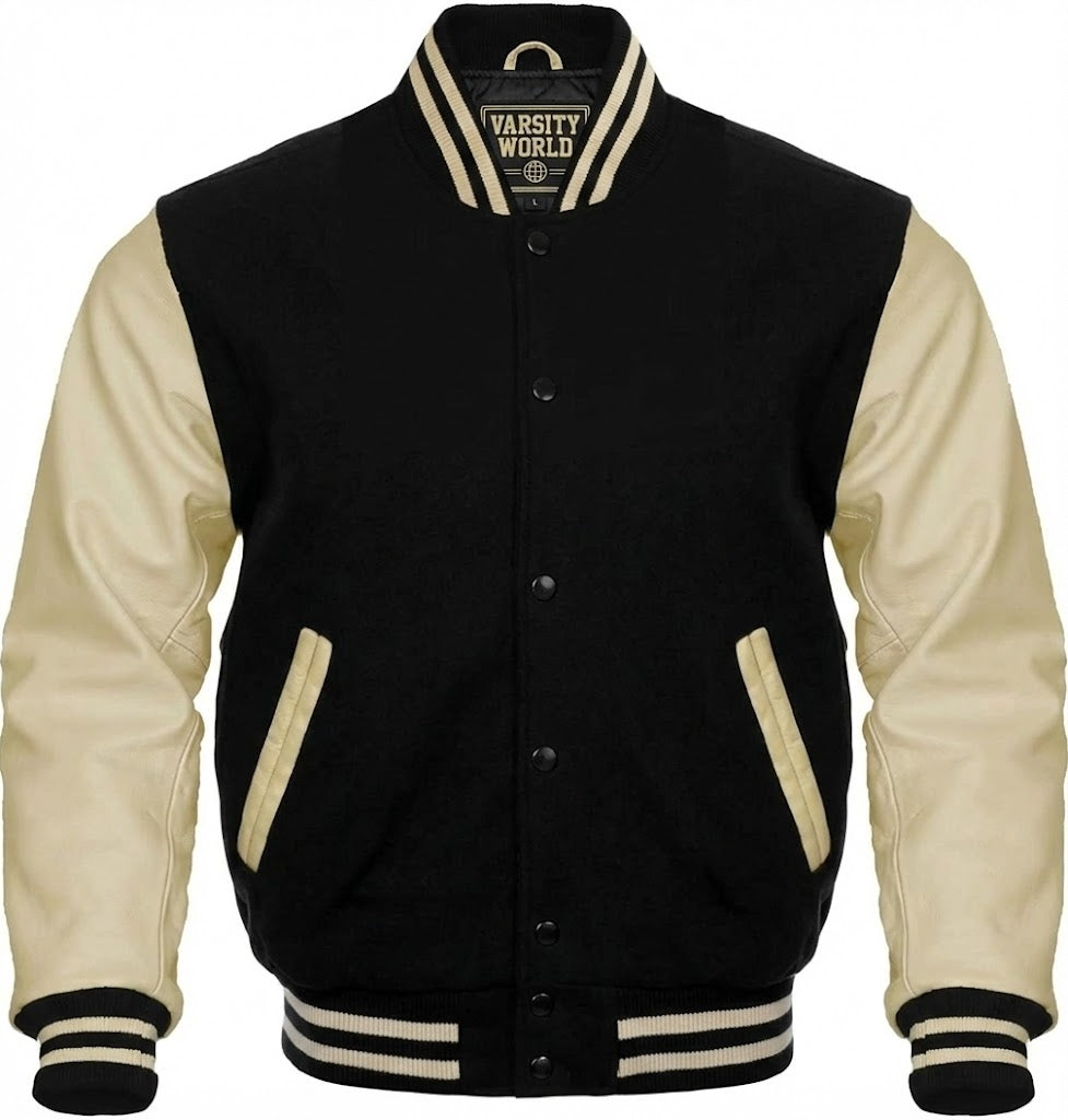 Men’s Classic Wool Leather Varsity Jacket