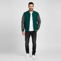 Men’s Green Body & Black Leather Sleeves Varsity Jacket