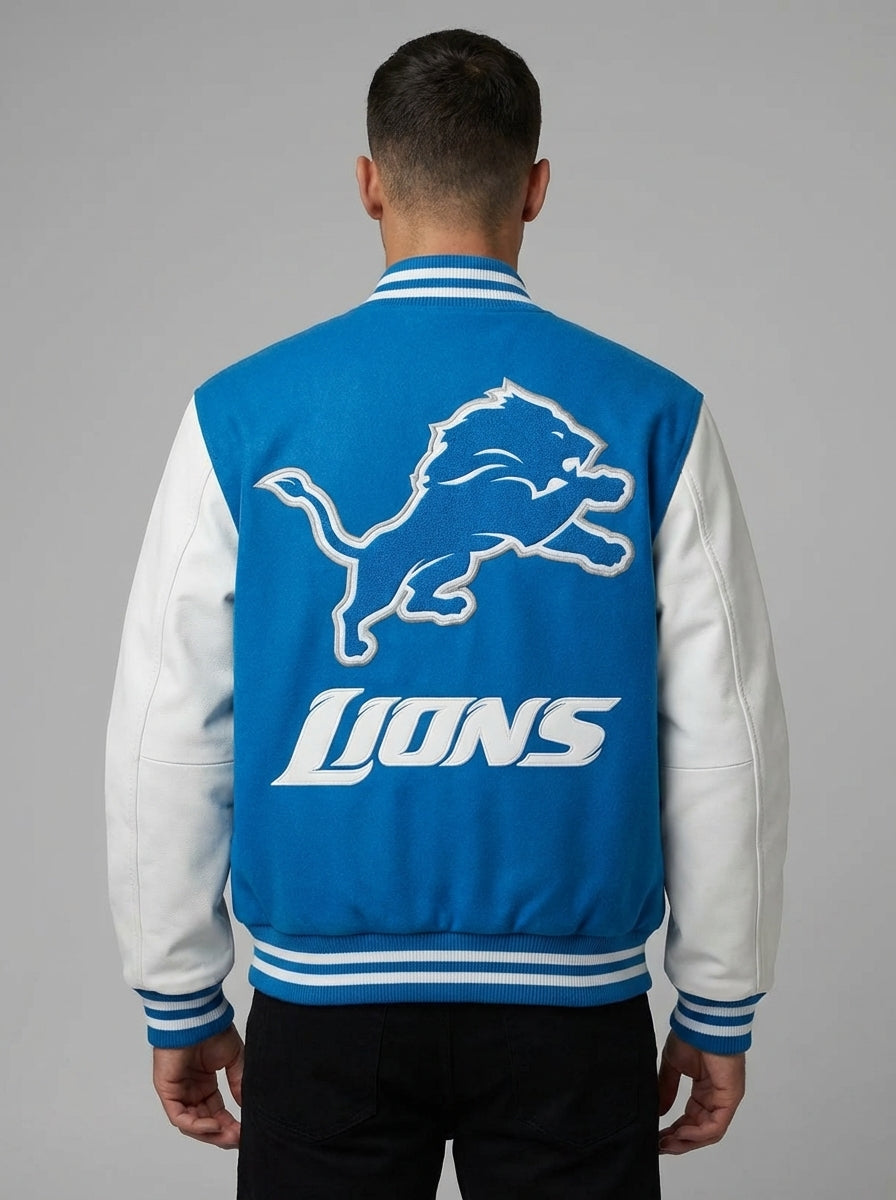 Men’s Classic Wool & Leather Varsity Bomber Jacket