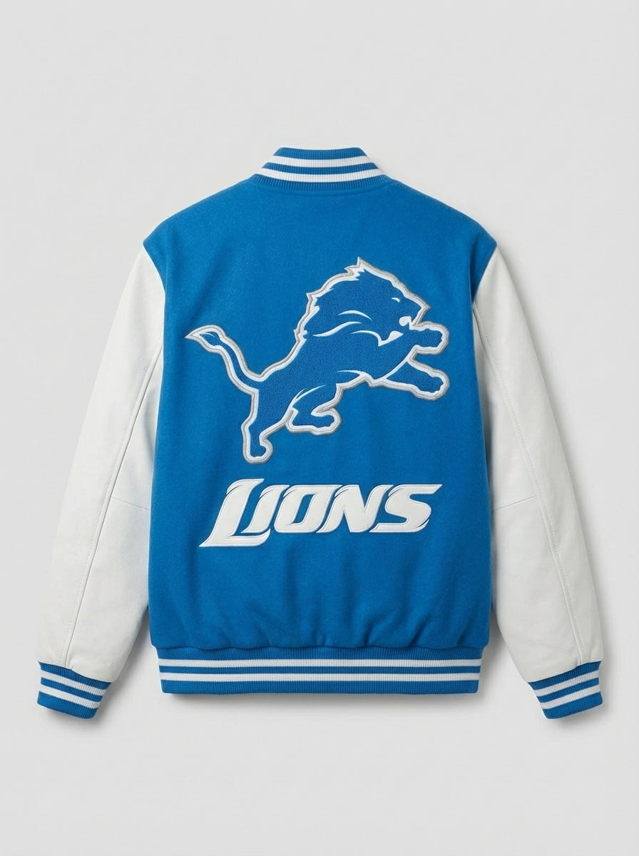 Men’s Classic Wool & Leather Varsity Bomber Jacket