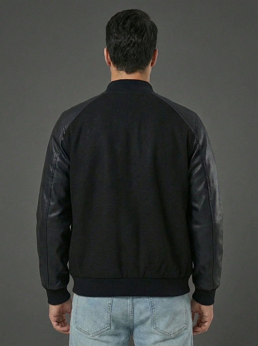 Men’s Lightweight Varsity Bomber Jacket – Casual Streetwear Coat