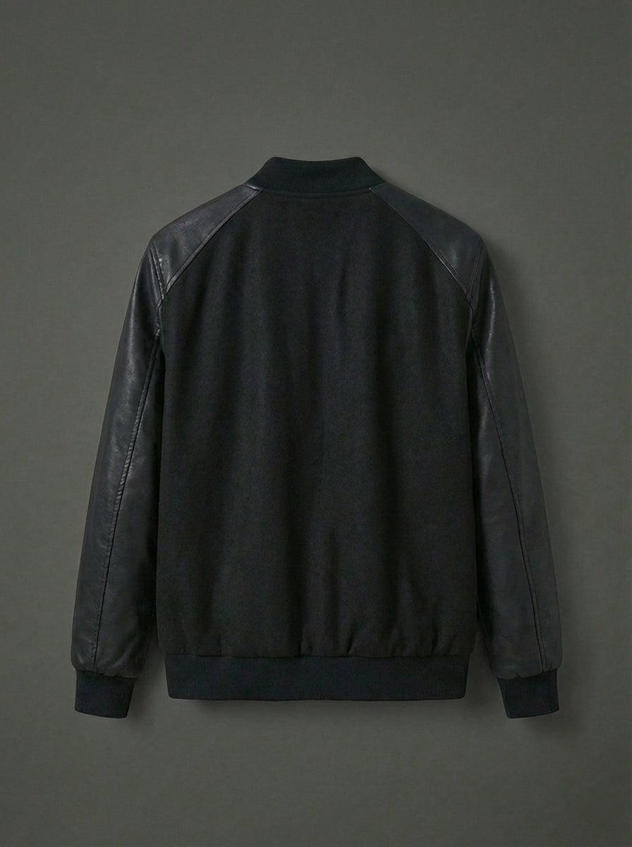 Men’s Lightweight Varsity Bomber Jacket – Casual Streetwear Coat