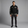 Men’s McLaren Varsity Jacket – Black Wool & Leather Bomber