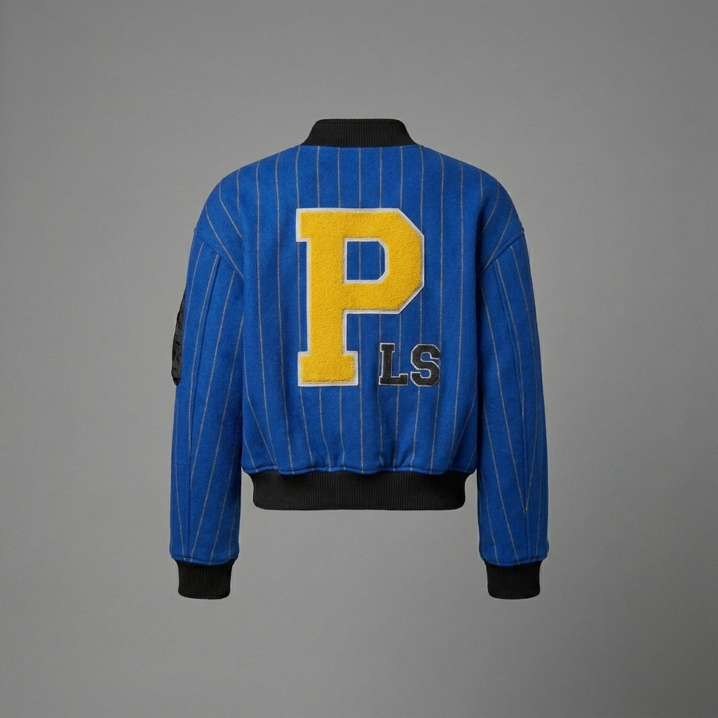 Midnight Blue Bold Women’s Varsity Jacket