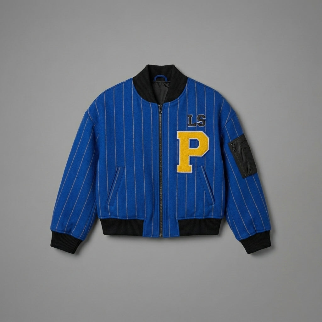 Midnight Blue Bold Women’s Varsity Jacket