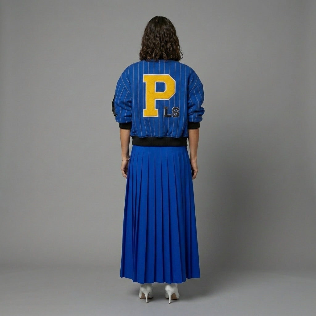 Midnight Blue Bold Women’s Varsity Jacket