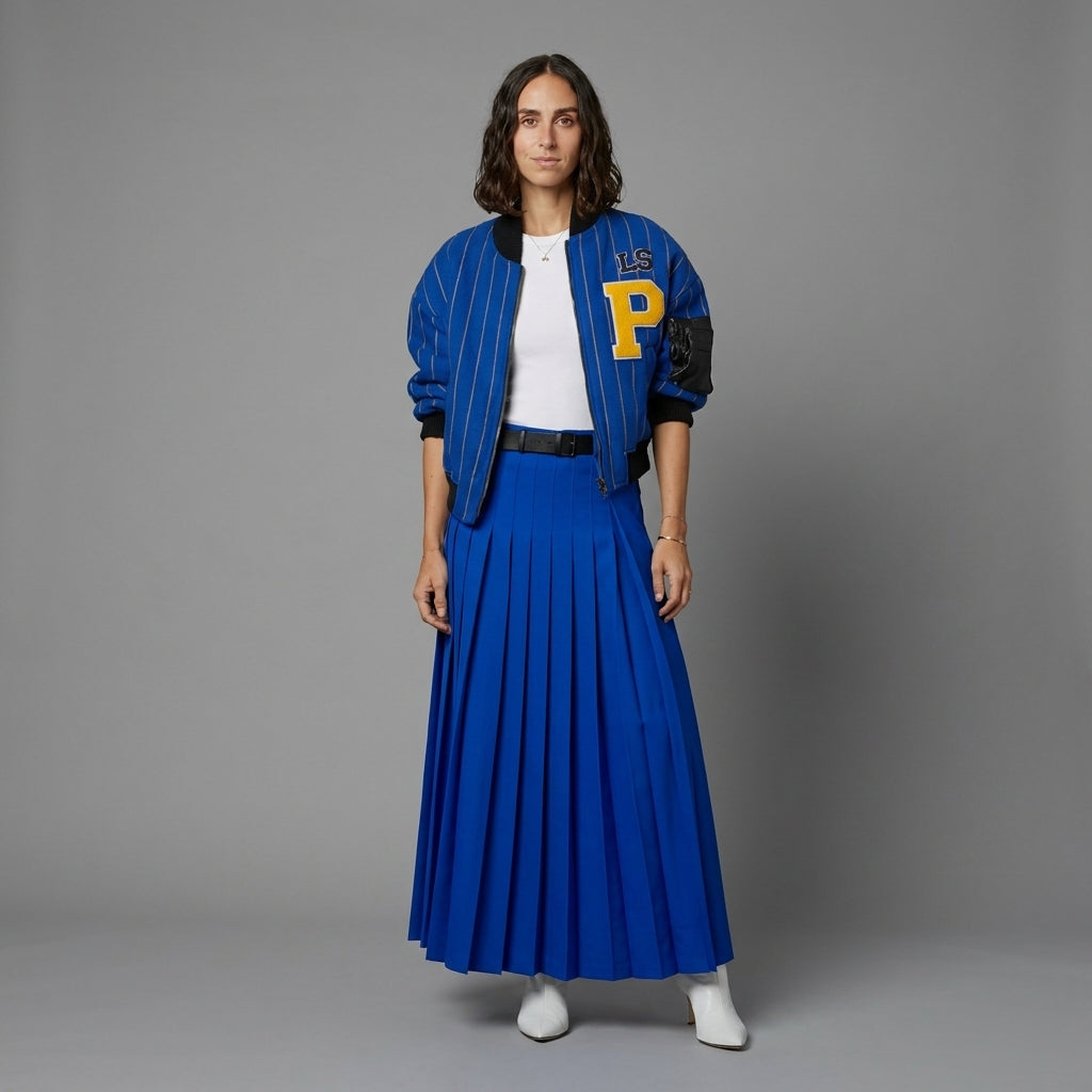 Midnight Blue Bold Women’s Varsity Jacket