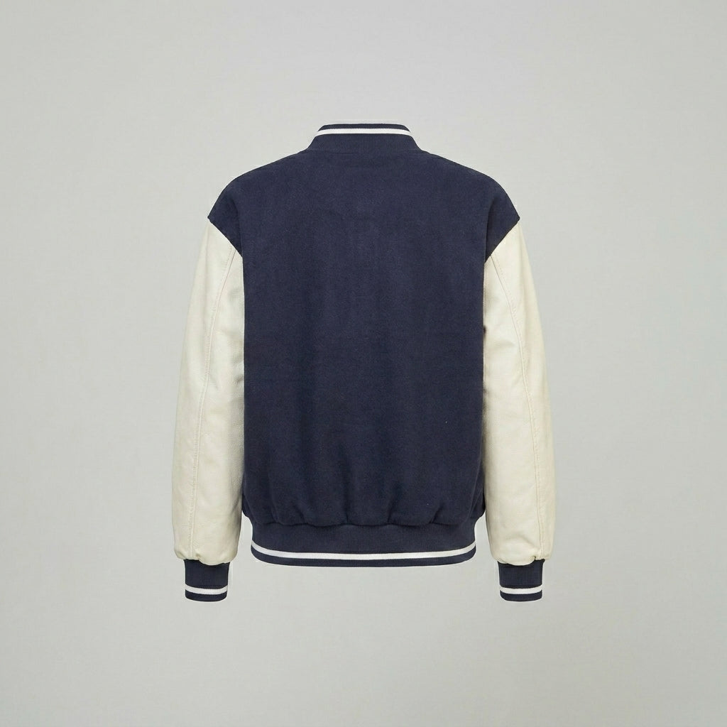 Midnight Blue & White Women’s Varsity Jacket