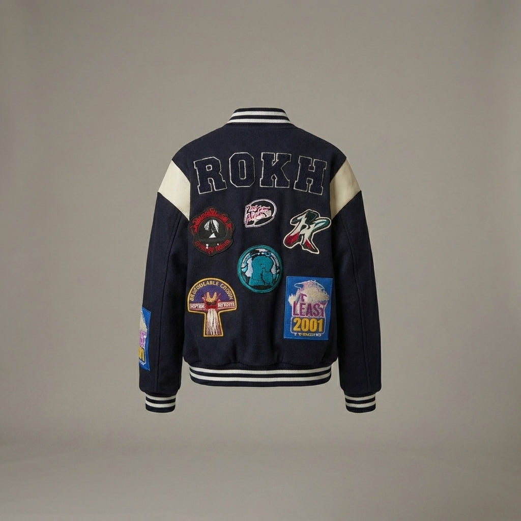 Midnight Contrast Black & White Women’s Varsity Jacket
