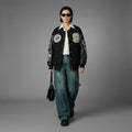 Midnight Edge Bold Black Women’s Varsity Jacket