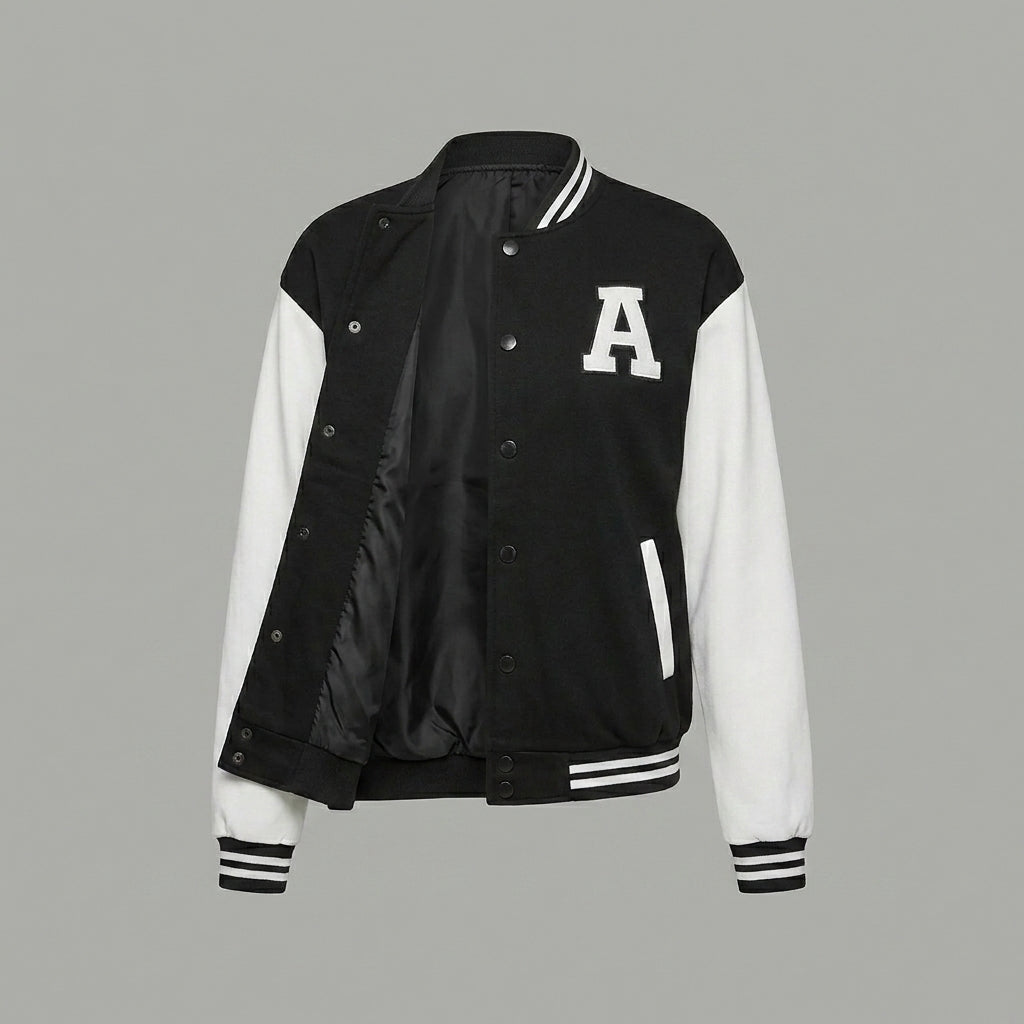 Midnight Ivory Women’s Varsity Jacket
