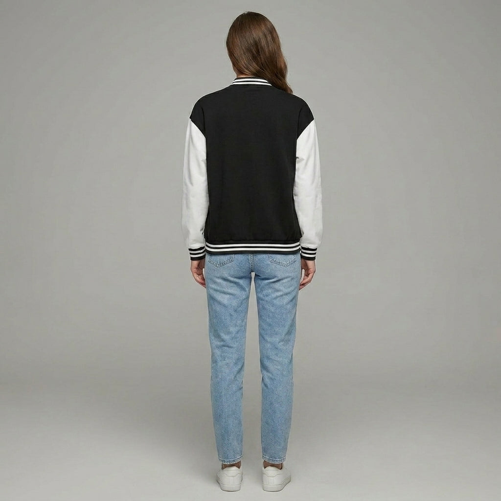 Midnight Ivory Women’s Varsity Jacket