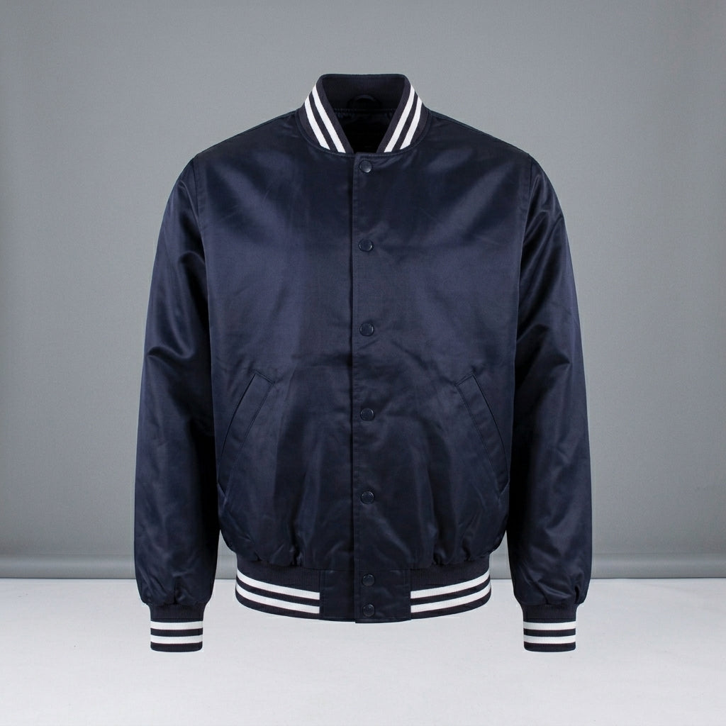 Midnight Navy Bomber Jacket – Athletic Fit Streetwear Outerwear