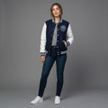 Midnight Navy & White Women’s Varsity Letterman Jacket