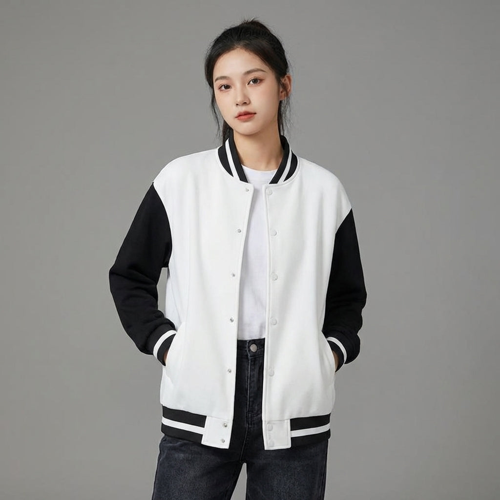Monochrome Edge Women’s Varsity Jacket