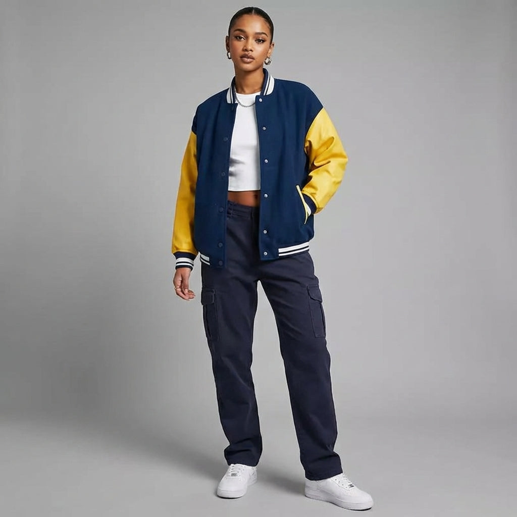 Navy Gold Legacy Women’s Varsity Jacket