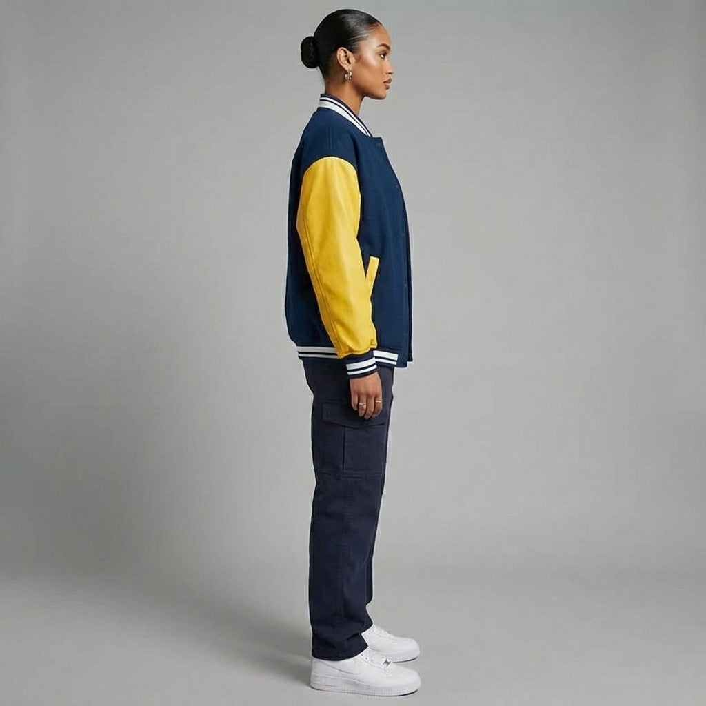 Navy Gold Legacy Women’s Varsity Jacket