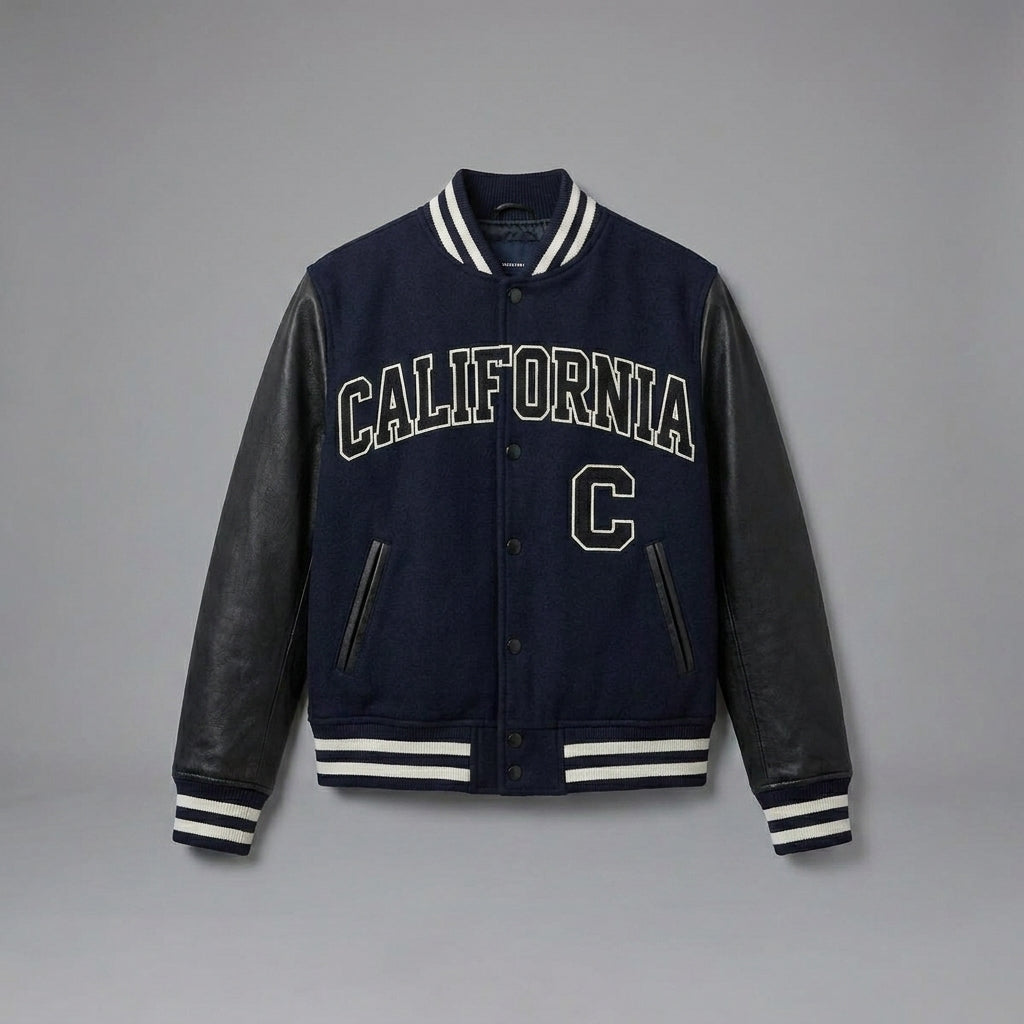 Navy & Black Women Varsity Jacket