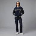 Navy & Black Women Varsity Jacket