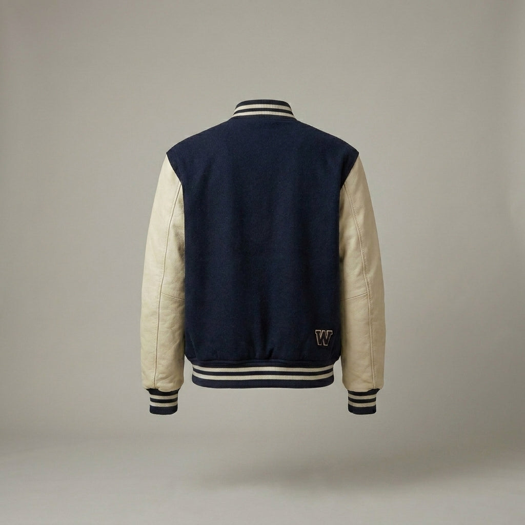 Navy & Cream Women’s Varsity Letterman Jacket