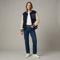 Navy & Cream Women’s Varsity Letterman Jacket
