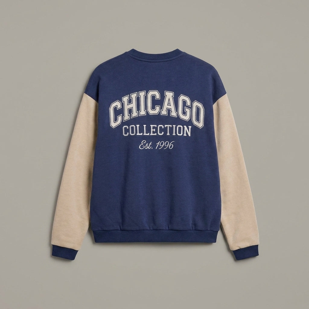 Navy & Half White Women’s Classic Varsity Jacket