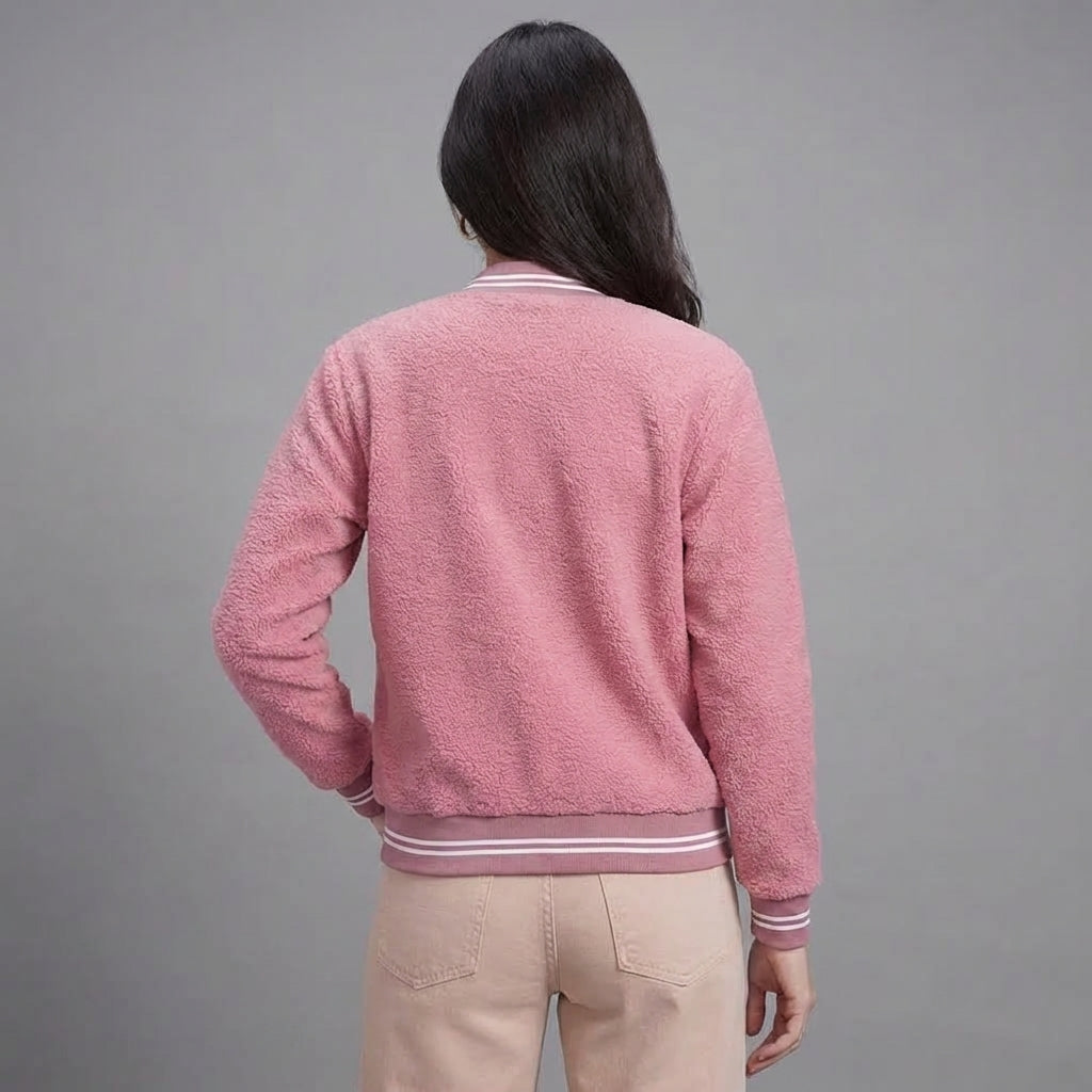 Neon Pink Vibe Women’s Varsity Jacket