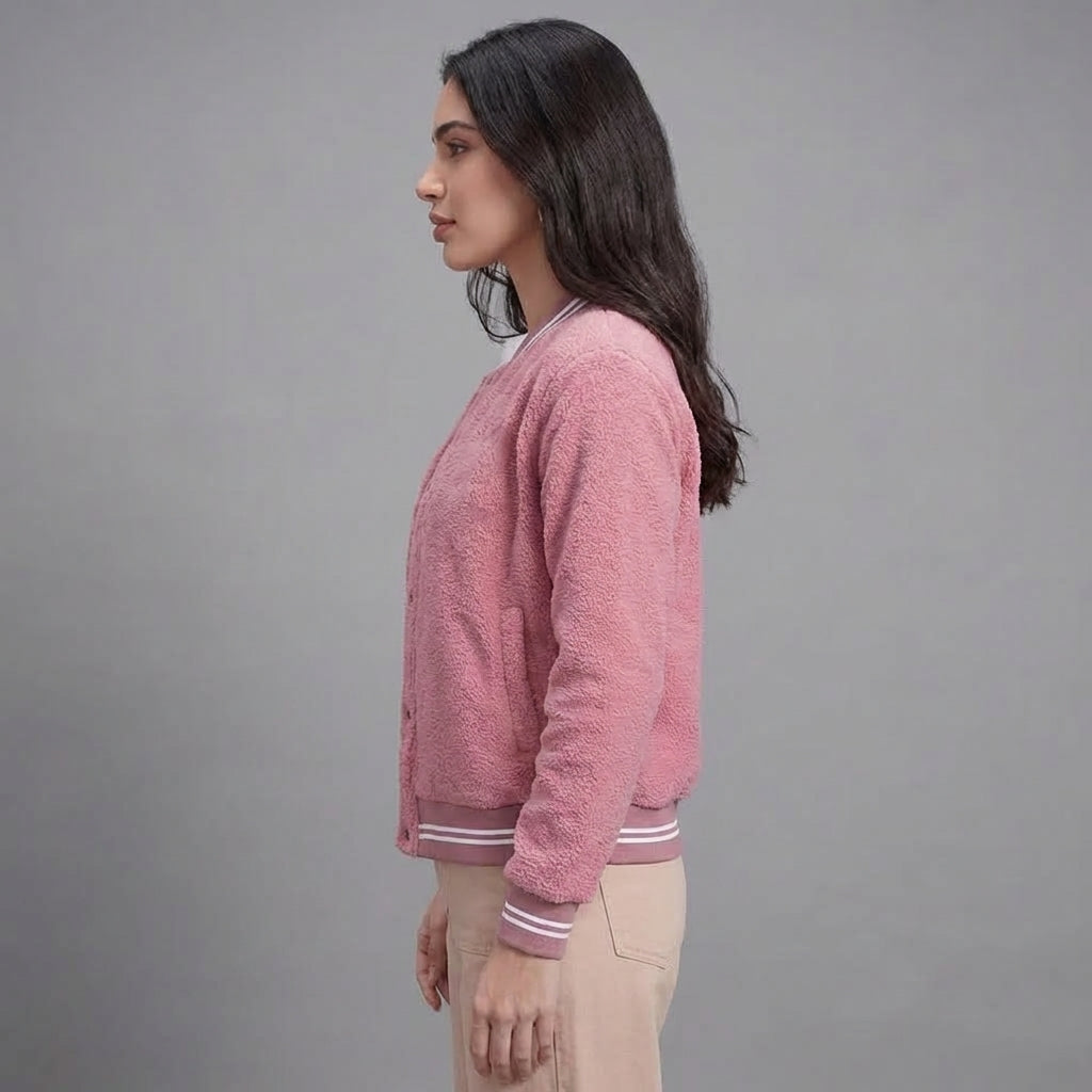 Neon Pink Vibe Women’s Varsity Jacket