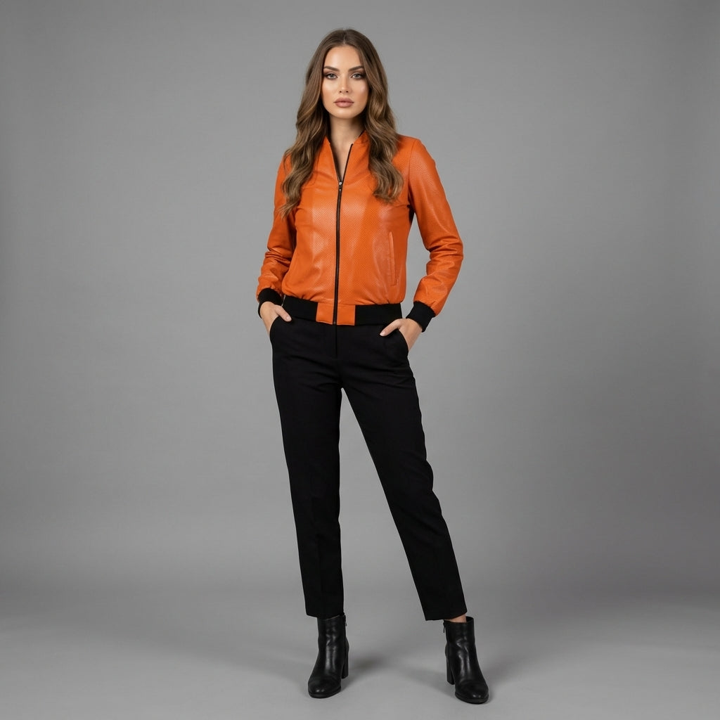 Orange Crush Classic Women’s Orange Varsity Jacket