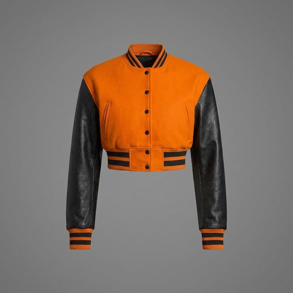 Orange & Black Elite Women’s Varsity Jacket