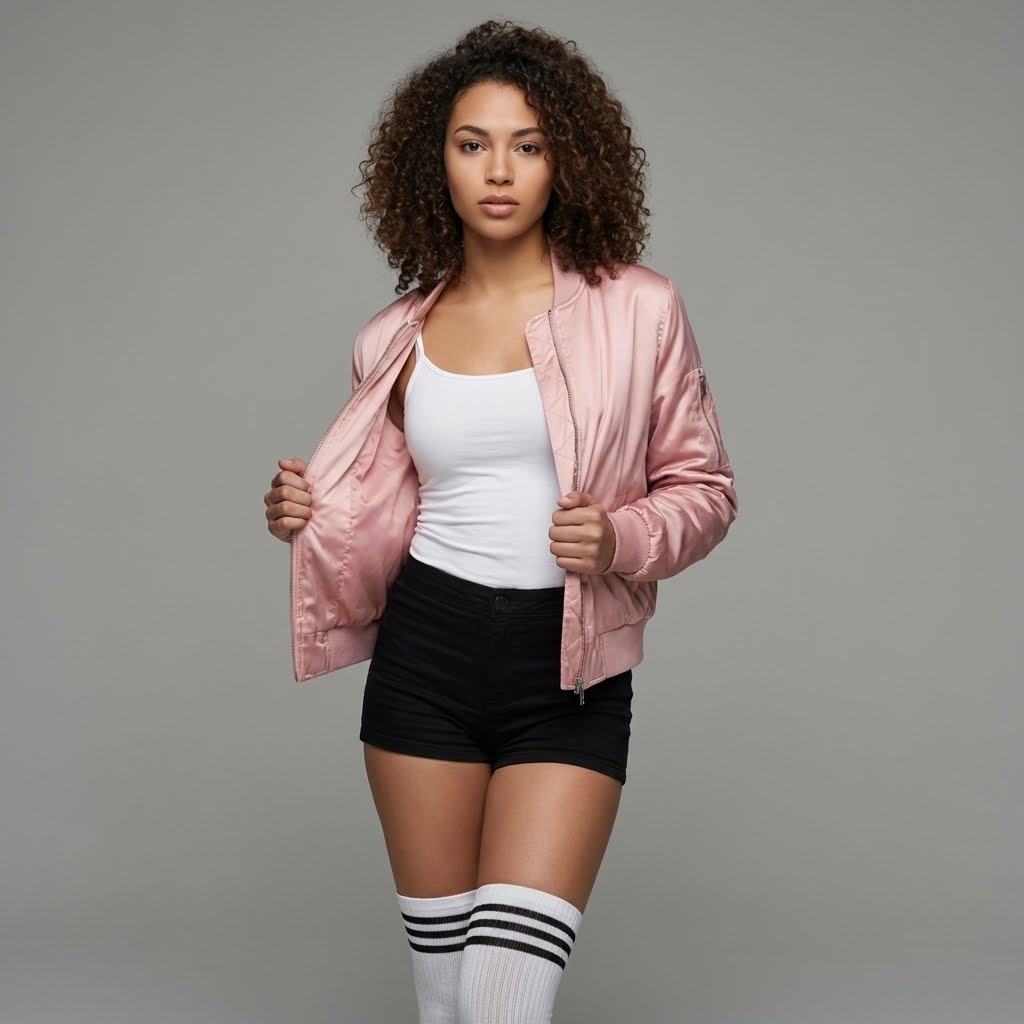 Peachy Pink Urban Varsity Jacket