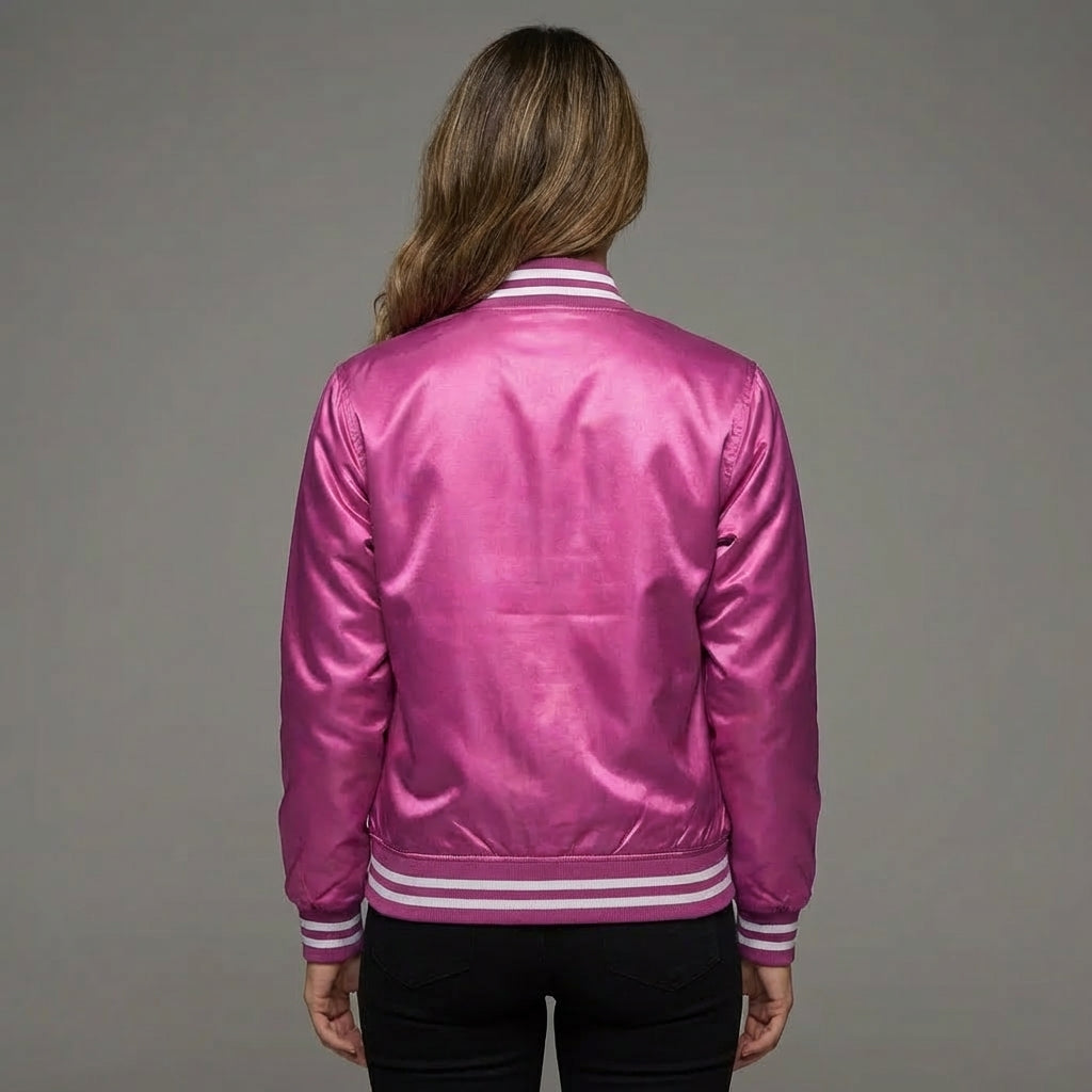 Pink Lagoon Women’s Pink Varsity Jacket
