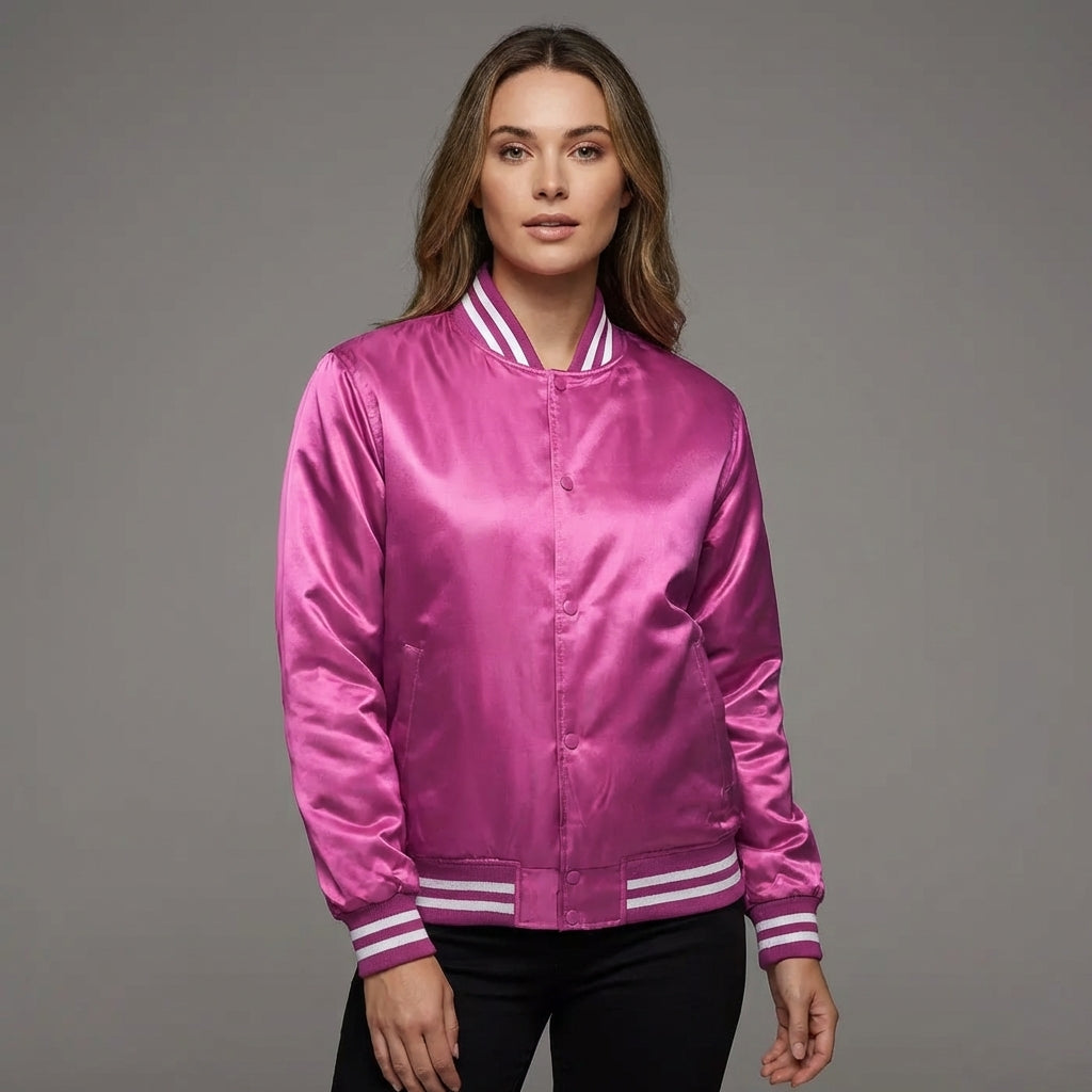 Pink Lagoon Women’s Pink Varsity Jacket