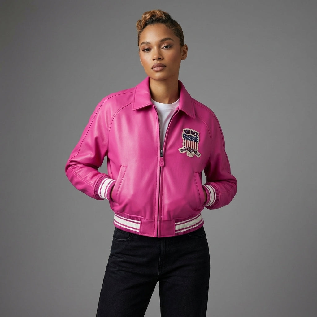 Pink Rebel Street Varsity Jacket for Women